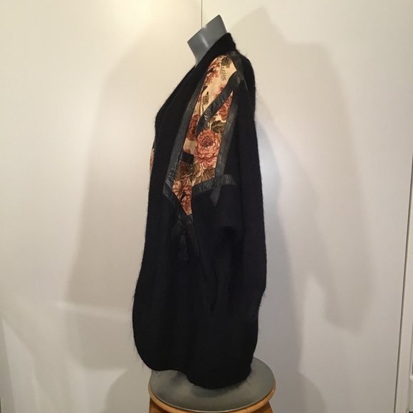 Lazio Boutique Mohair Knit Tapestry Detail Open Front Cardigan SIze L - Picture 5 of 13